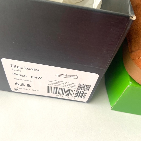 Kate Spade Eliza Sandlewood Suede Loafer Brown Tan Leather Almond Toe Flat Shoes - Picture 11 of 14